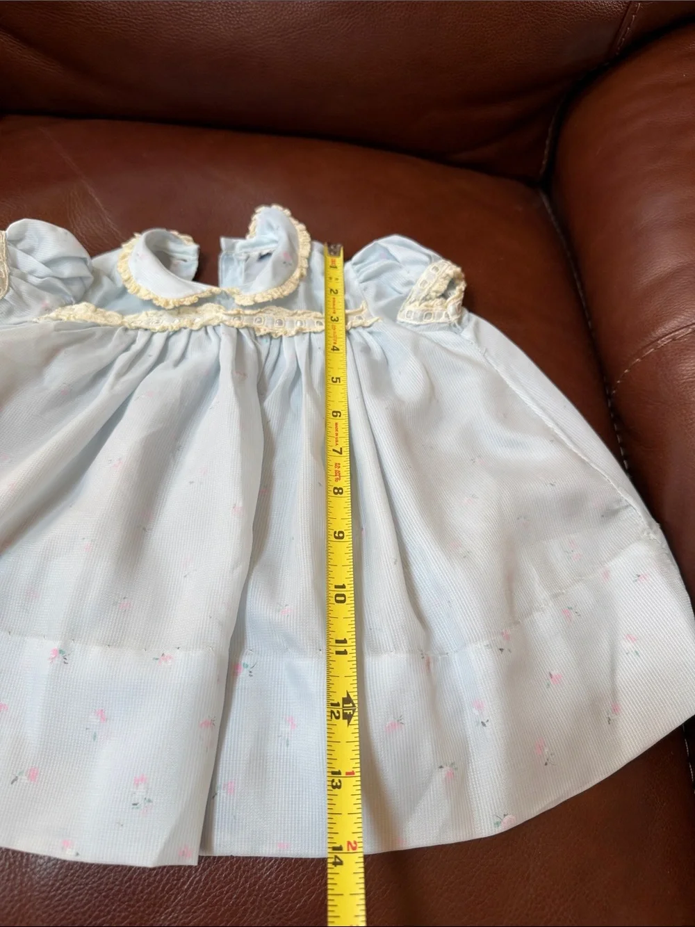 1950’s Classic Light Blue Baby Dress with Lace Trim