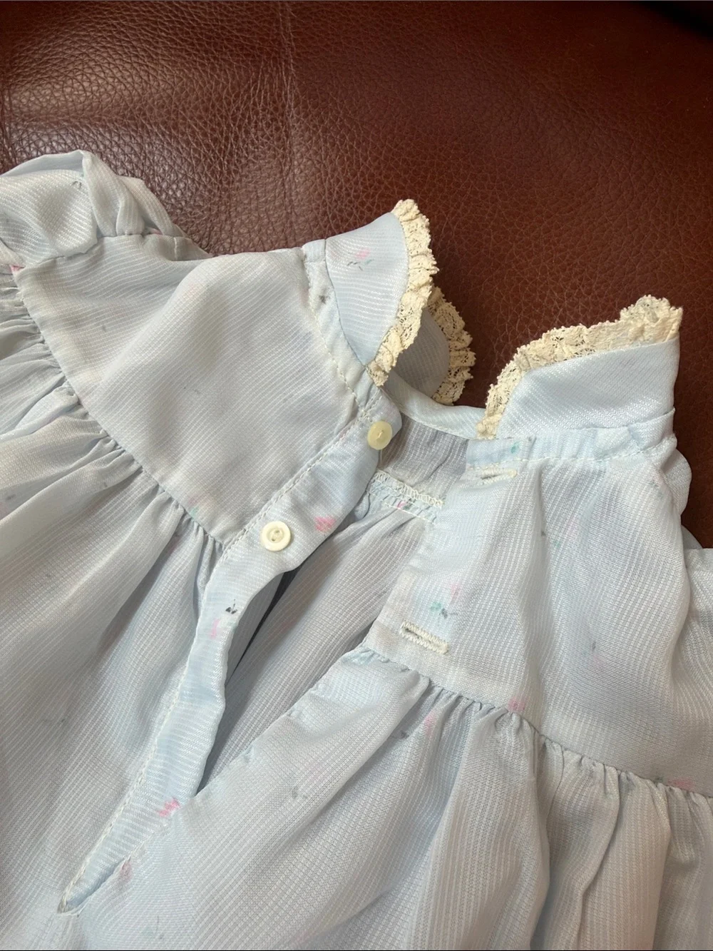 1950’s Classic Light Blue Baby Dress with Lace Trim