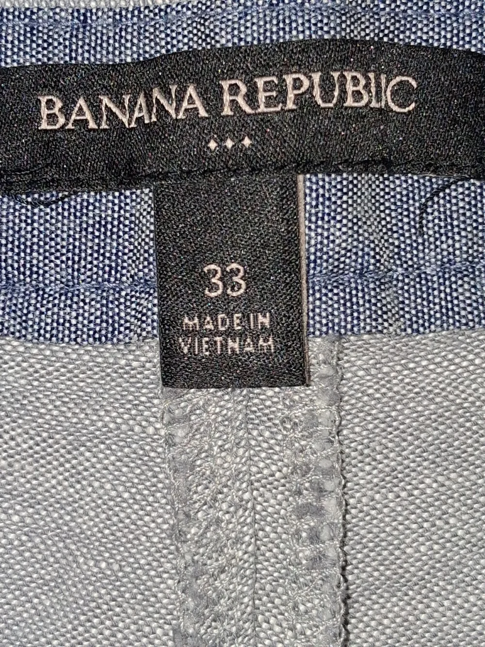Banana Republic Men' Blue Chambray Shorts; Sz 33