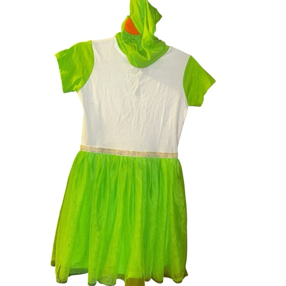 New Super Mario Girls Yoshi Tutu Hooded Dress Kids Size XL 14 costume