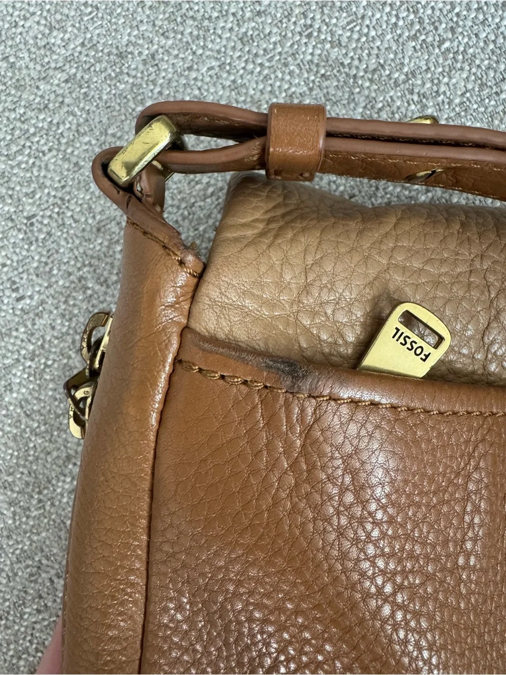 Fossil leather crossbody