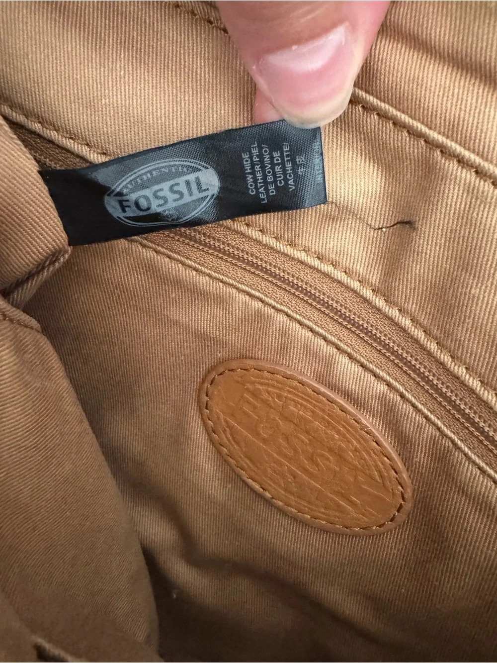 Fossil leather crossbody