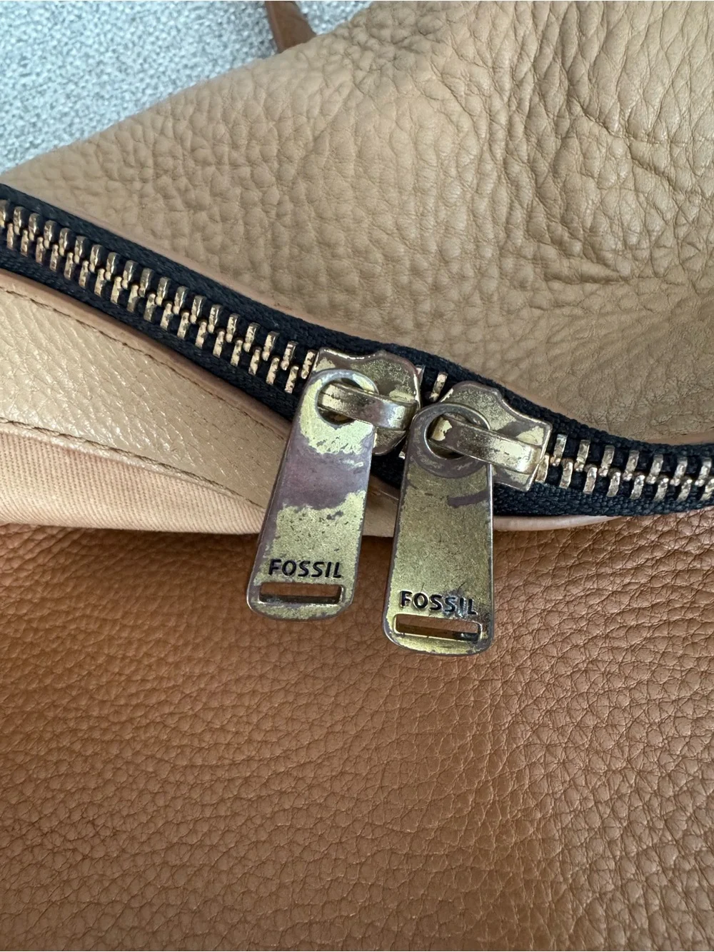 Fossil leather crossbody