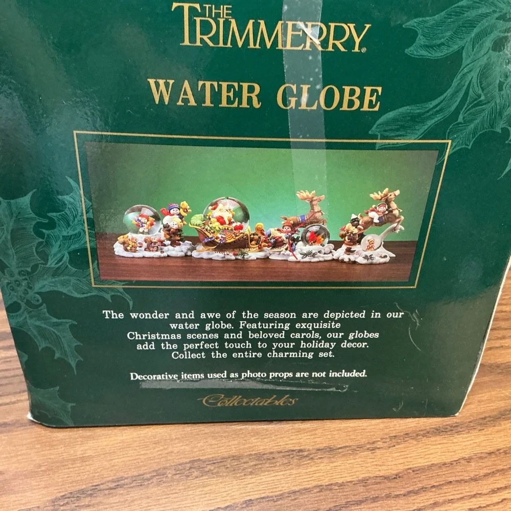 The Trimmerry Vintage Santa Sleigh Water Globe Hand Painted Christmas Decor