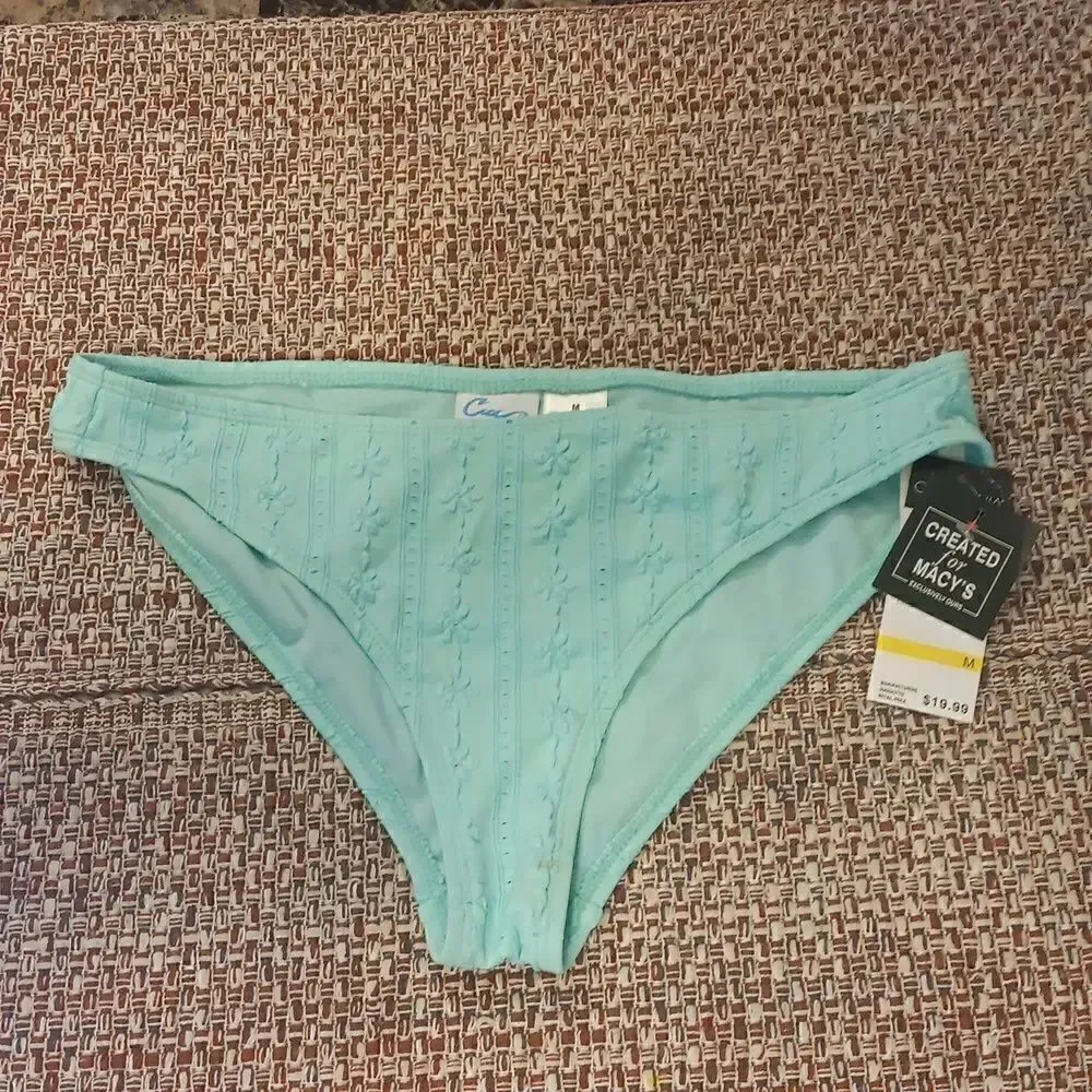 New California‎ Waves Bikini Bottom Medium Style# CW22129TB Blue