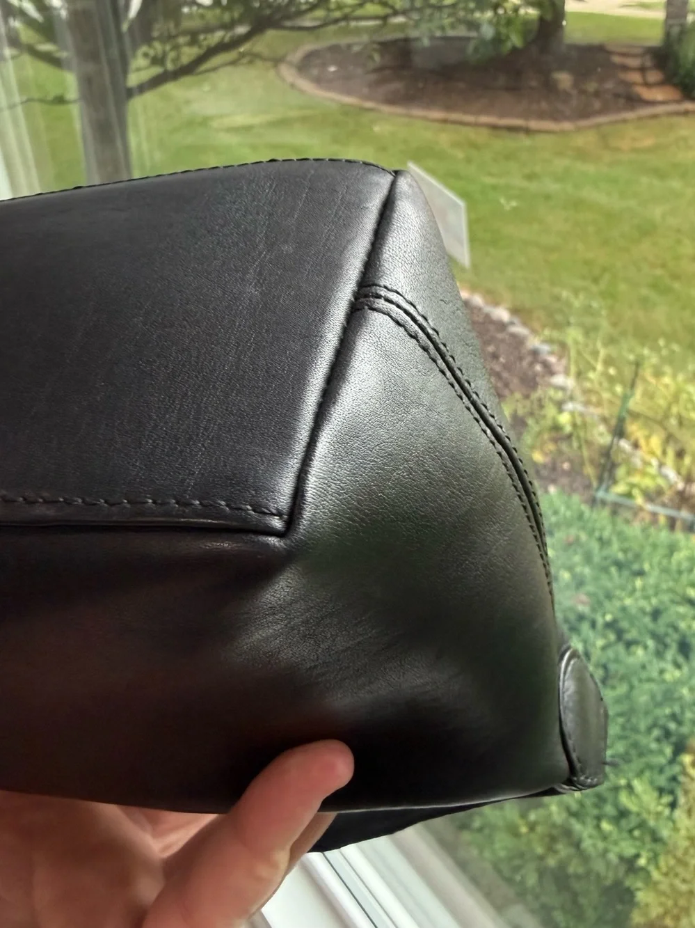 Vintage Coach Black Leather Classic Pouch Wristlet Top Handle Mini Purse
