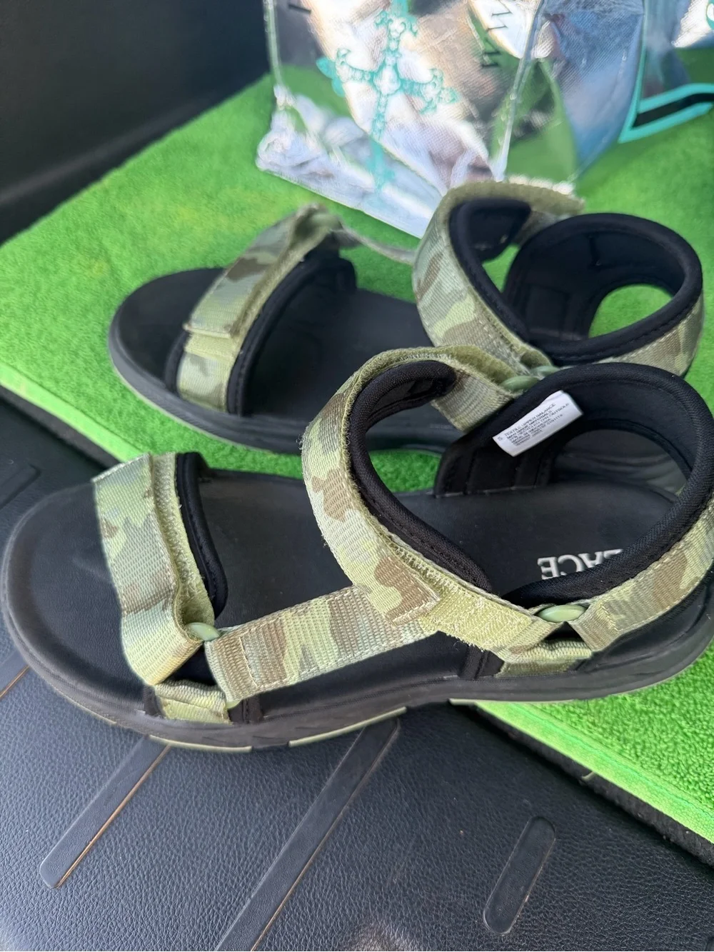 The Children's Place Olive Camo Adjustable Strap Sandals