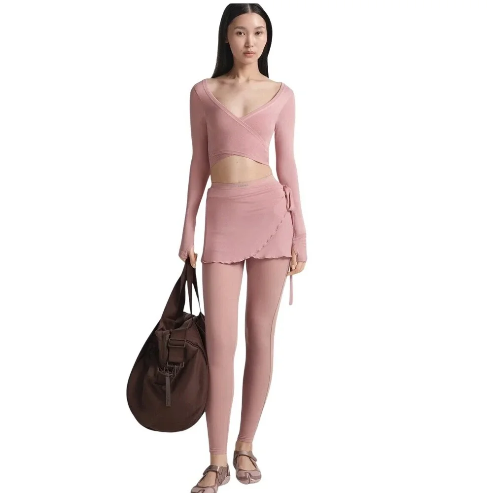 Skims Stretch Knit Wrap Skirt Himalayan Pink SKIRT-SKT-10091W Medium