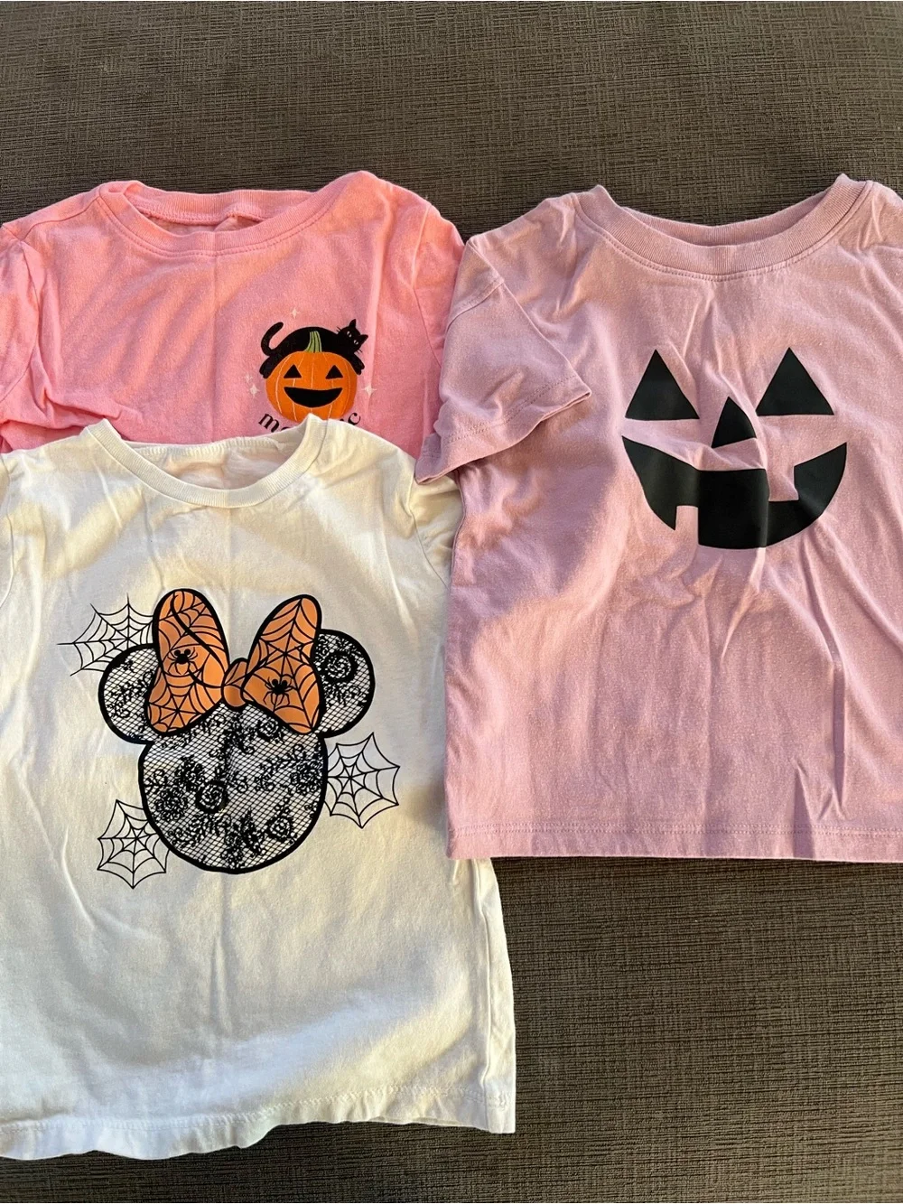 Kids Halloween Pumpkin Tee - Pink & White
