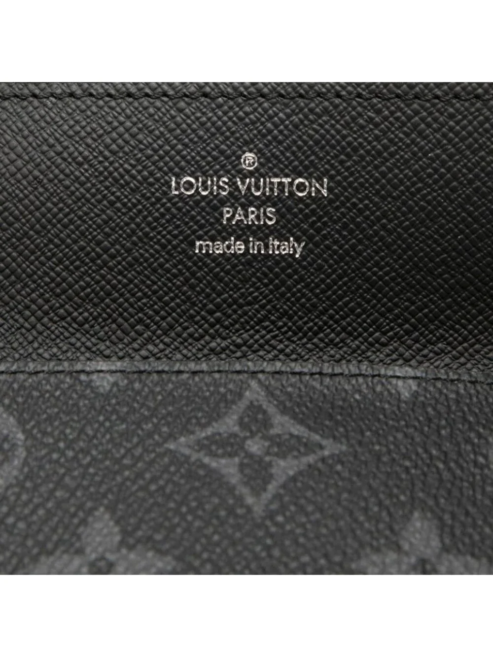 Louis Vuitton Monogram Eclipse Card Case on Strap Black Leather