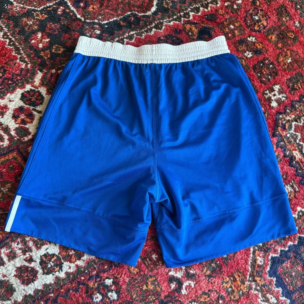 Adidas Shorts Mens L Blue LA Dodgers Basketball Mesh Athletic Side Stripe Logo