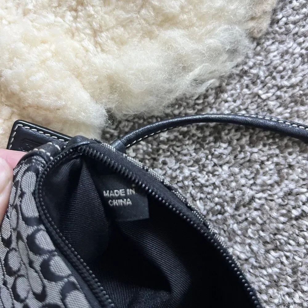 Y2K Coach Soho Mini Signature Wristlet in Black and Gray