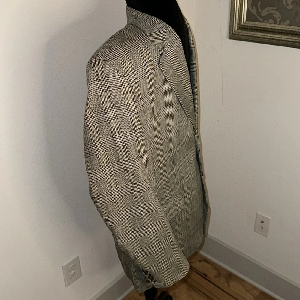 LAUREN Ralph Lauren plaid tan brown sport’s coat single‎ breasted blazer Sz 40R