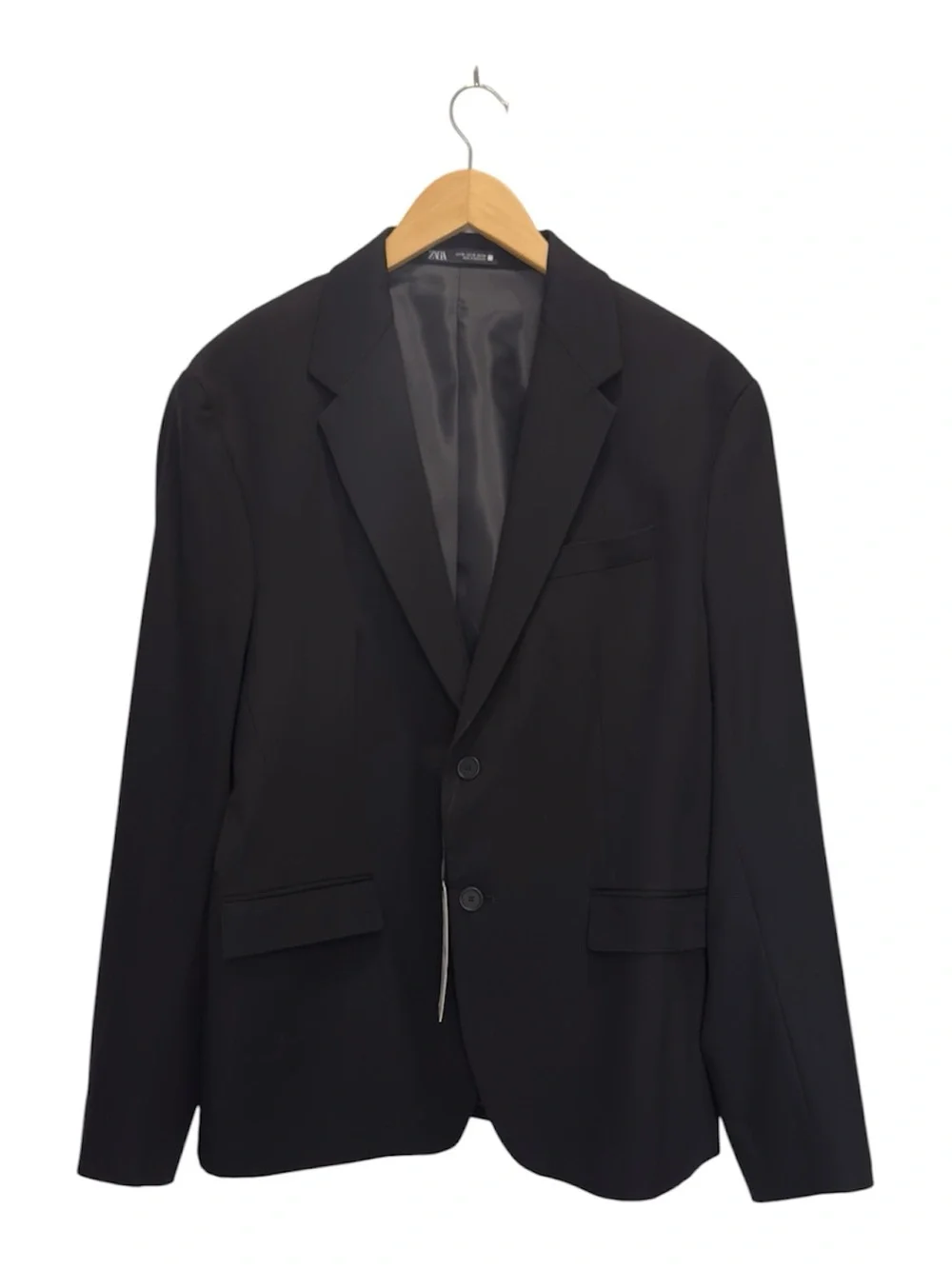 Zara Men Black Slim Fit Blazer Single Breasted Suit Jacket US 44 / EUR 54