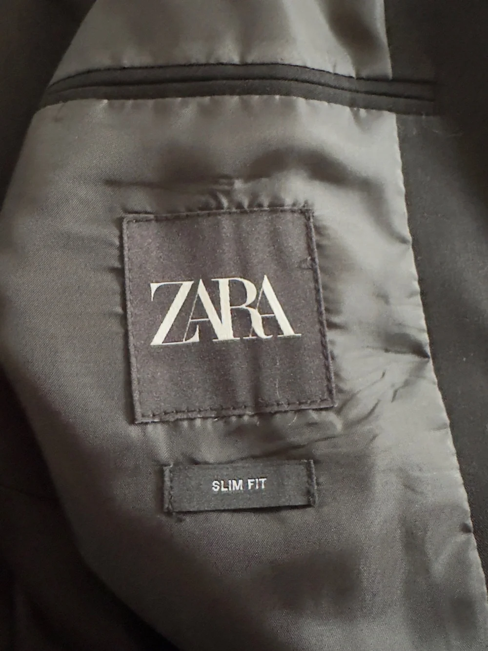 Zara Men Black Slim Fit Blazer Single Breasted Suit Jacket US 44 / EUR 54