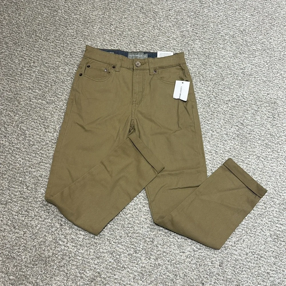 LUCKY BRAND boy’s authentic skinny stretch adjustable Khaki Pants jeans Size 10