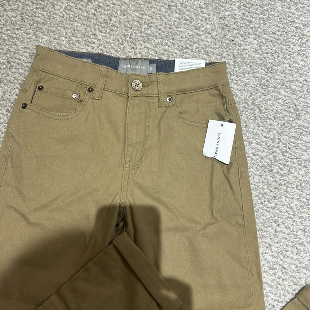 LUCKY BRAND boy’s authentic skinny stretch adjustable Khaki Pants jeans Size 10
