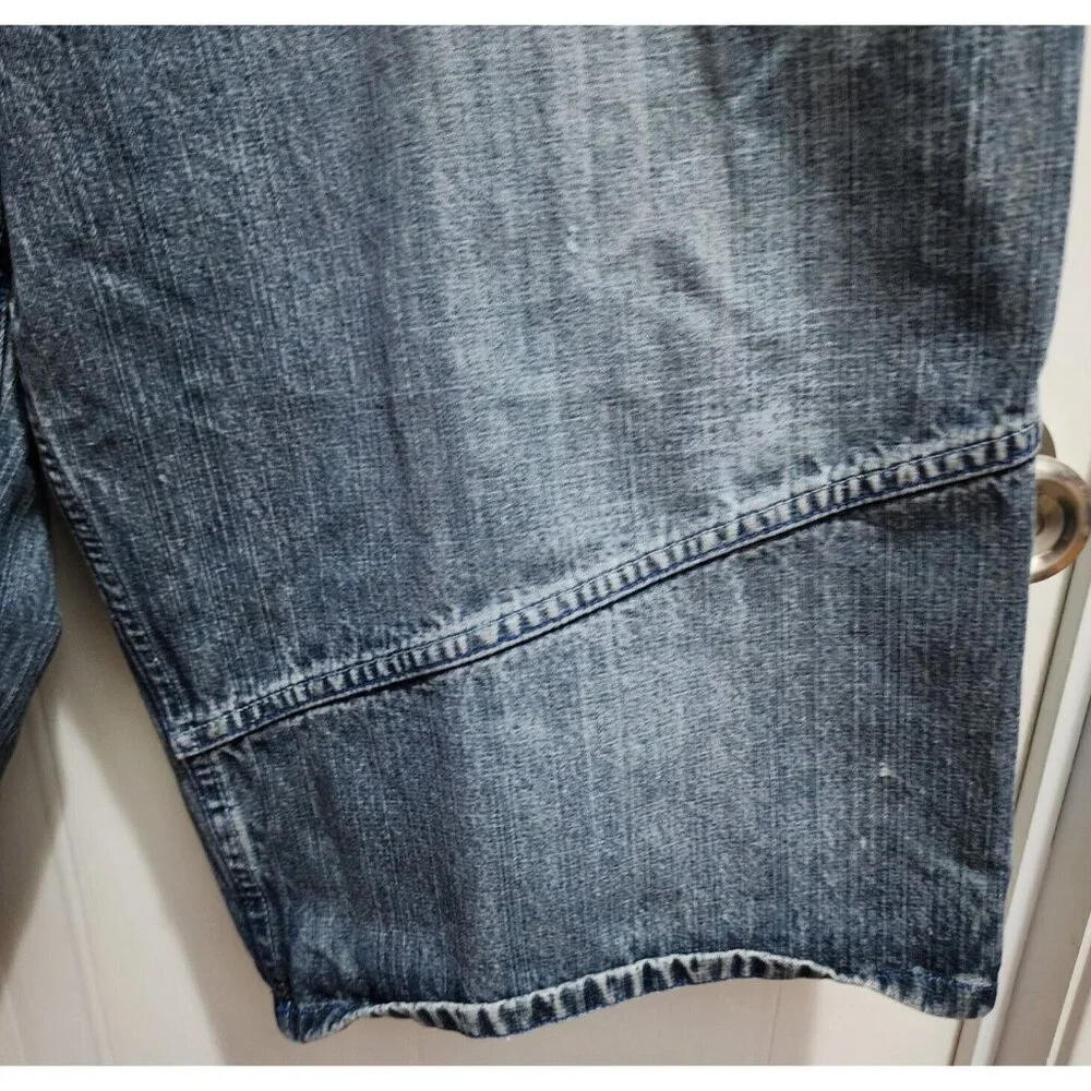 Makaveli Tupac Shakur Grow / Evolve Quote Blue Hip Hop Jean Shorts Men's Size 42