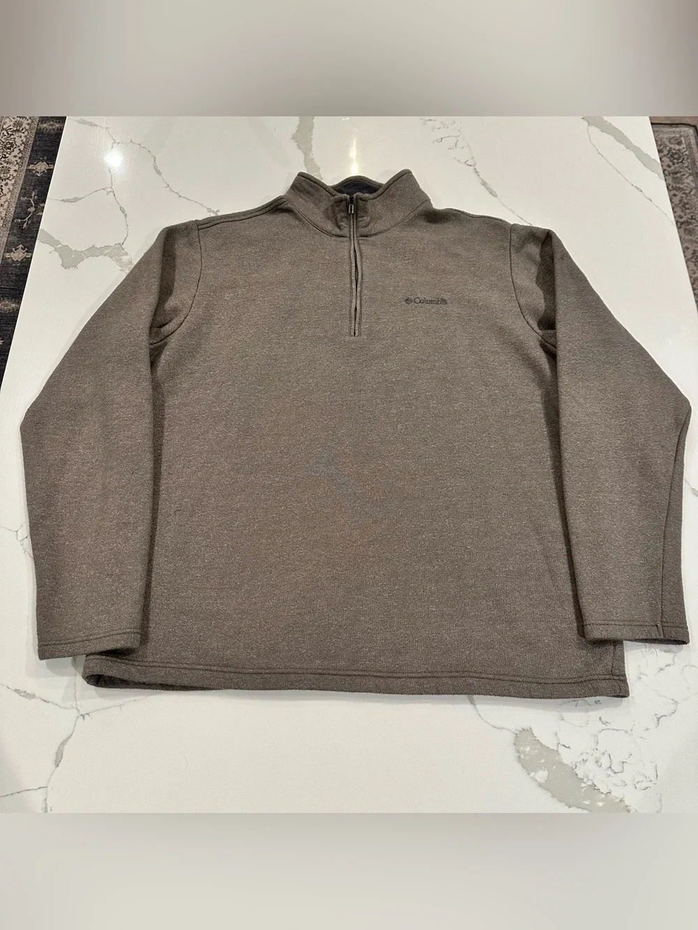 Columbia Sportswear Men’s Brown Knit Fleece 1/4 Zip Pullover XL Outdoor Hiking