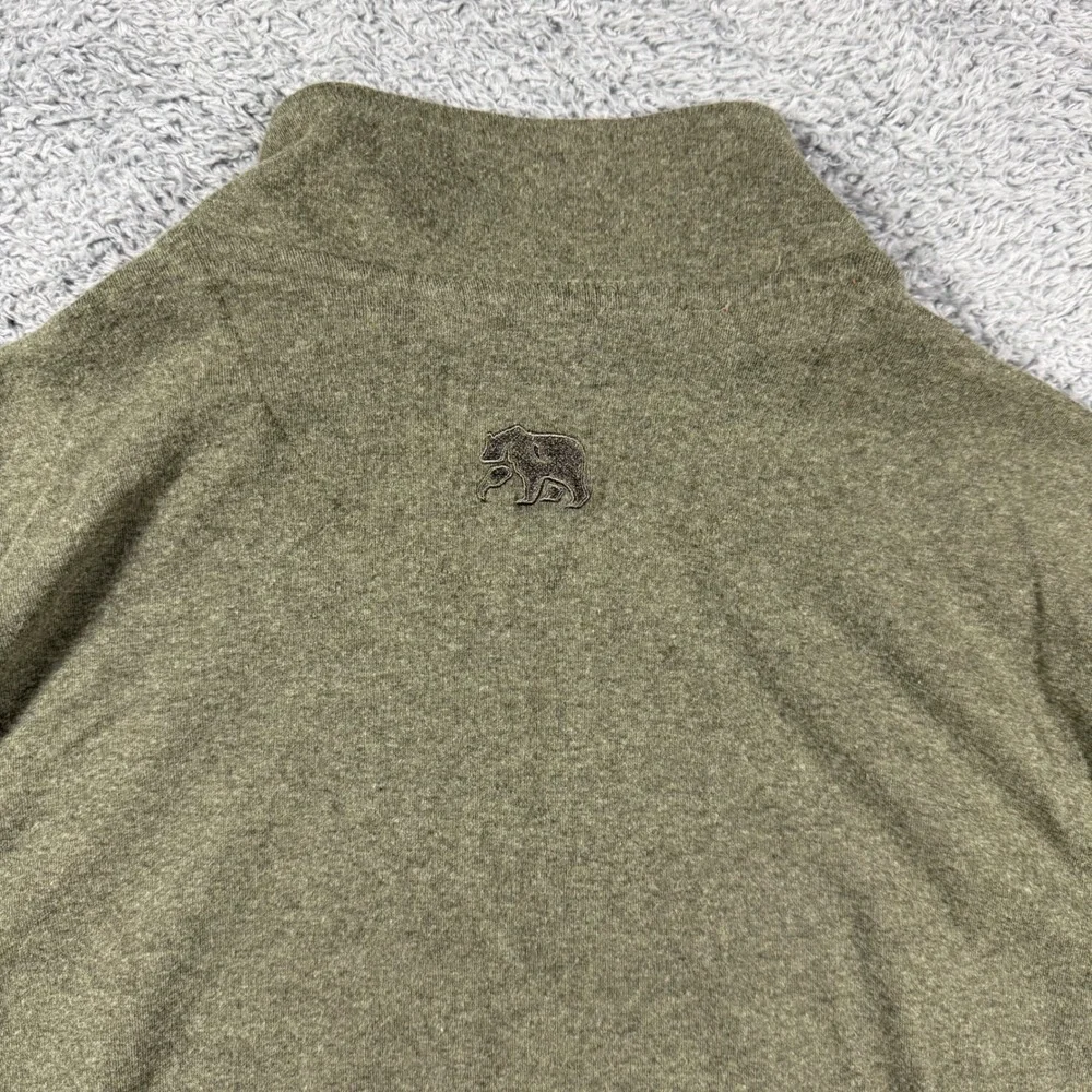 The Normal Brand Performance 1/4 Zip Pullover Mens Small Olive Green Stretch