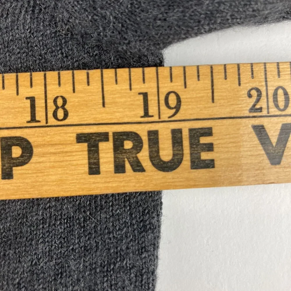 Eddie Bauer Sweater Mens L Gray 100% Merino Wool Made Australia Collared Polo