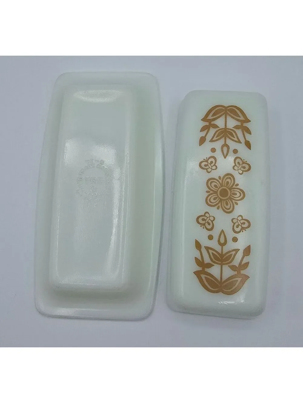 Vintage Pyrex Butterfly Gold 72-B Covered Butter Dish 1970s USA