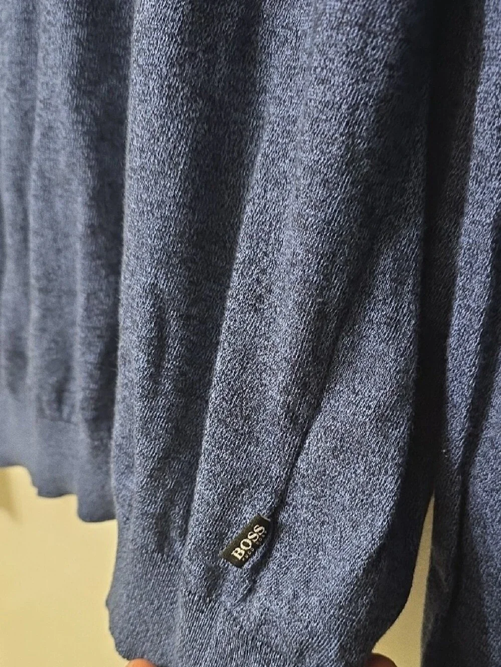 Hugo Boss Men’s Heathered Blue Crewneck Sweater