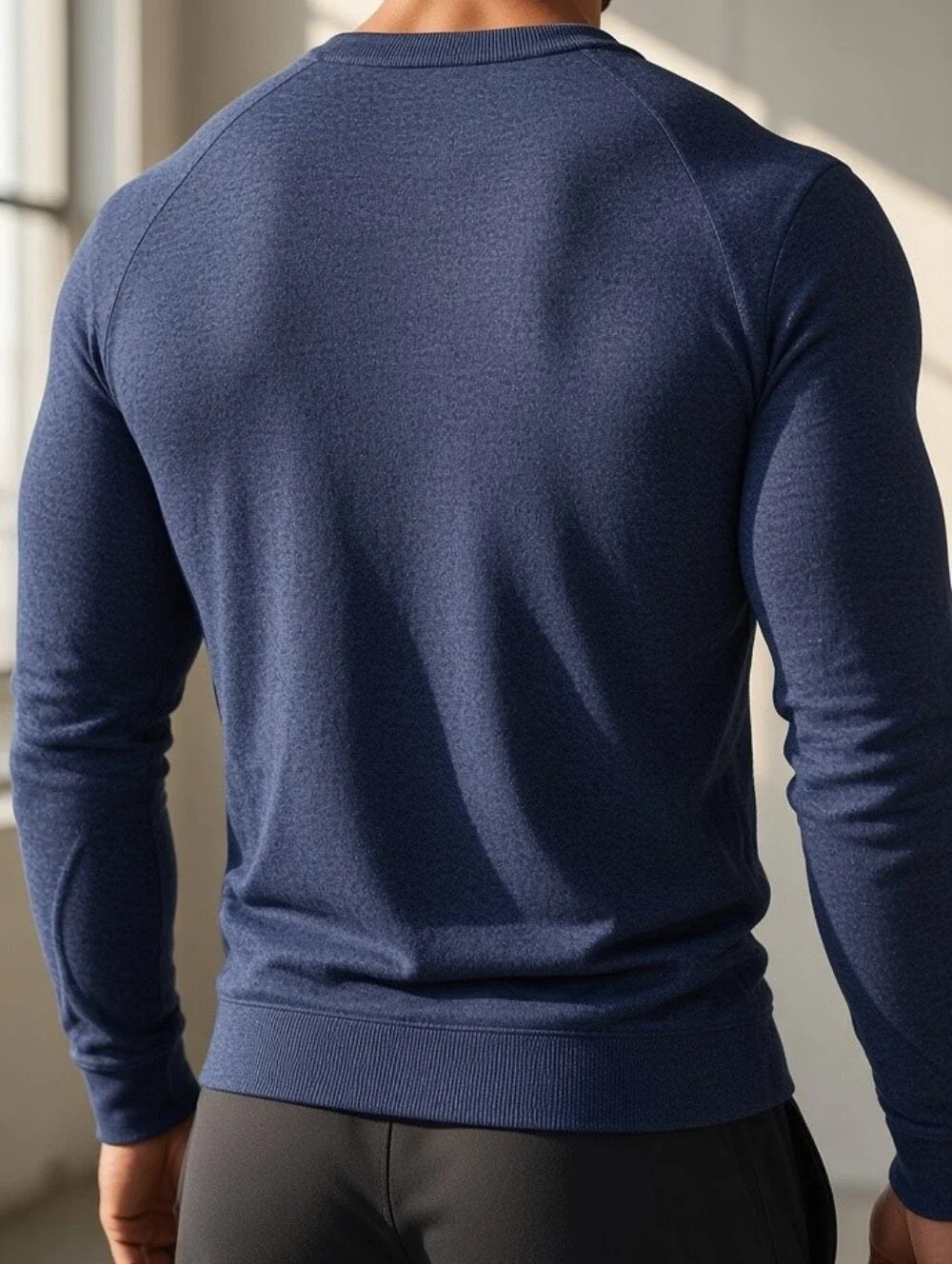 Hugo Boss Men’s Heathered Blue Crewneck Sweater