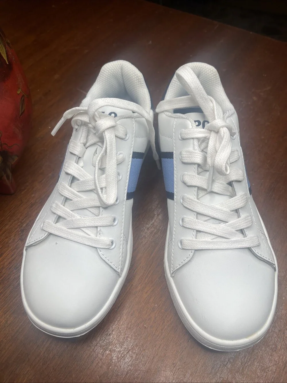 Polo Ralph Lauren Quilton Bear Lace Athletic Shoes US 5 Blue White Rare