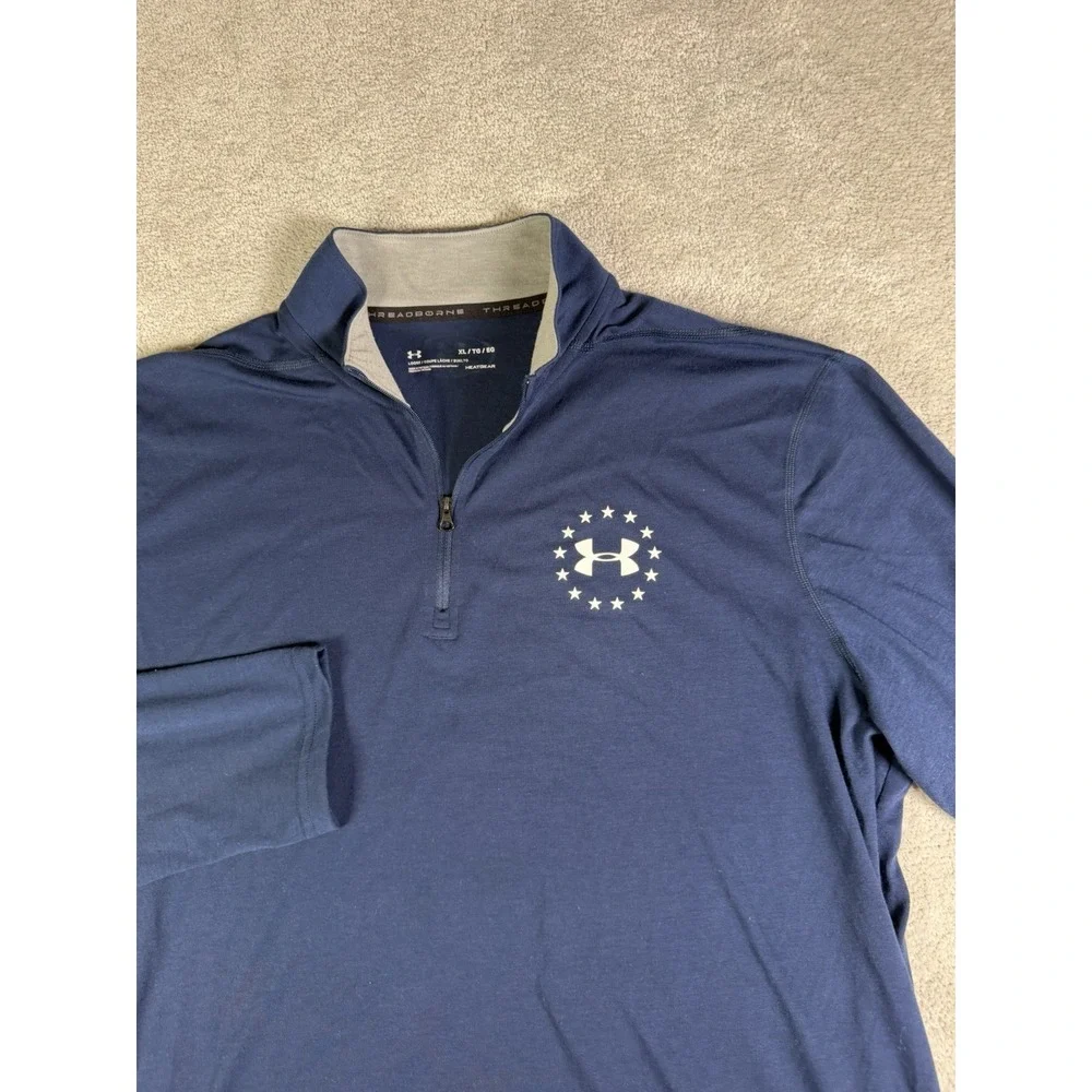 Under Armour Tactical 1/4 Zip Mens Size XL Navy Blue Performance Pullover Loose