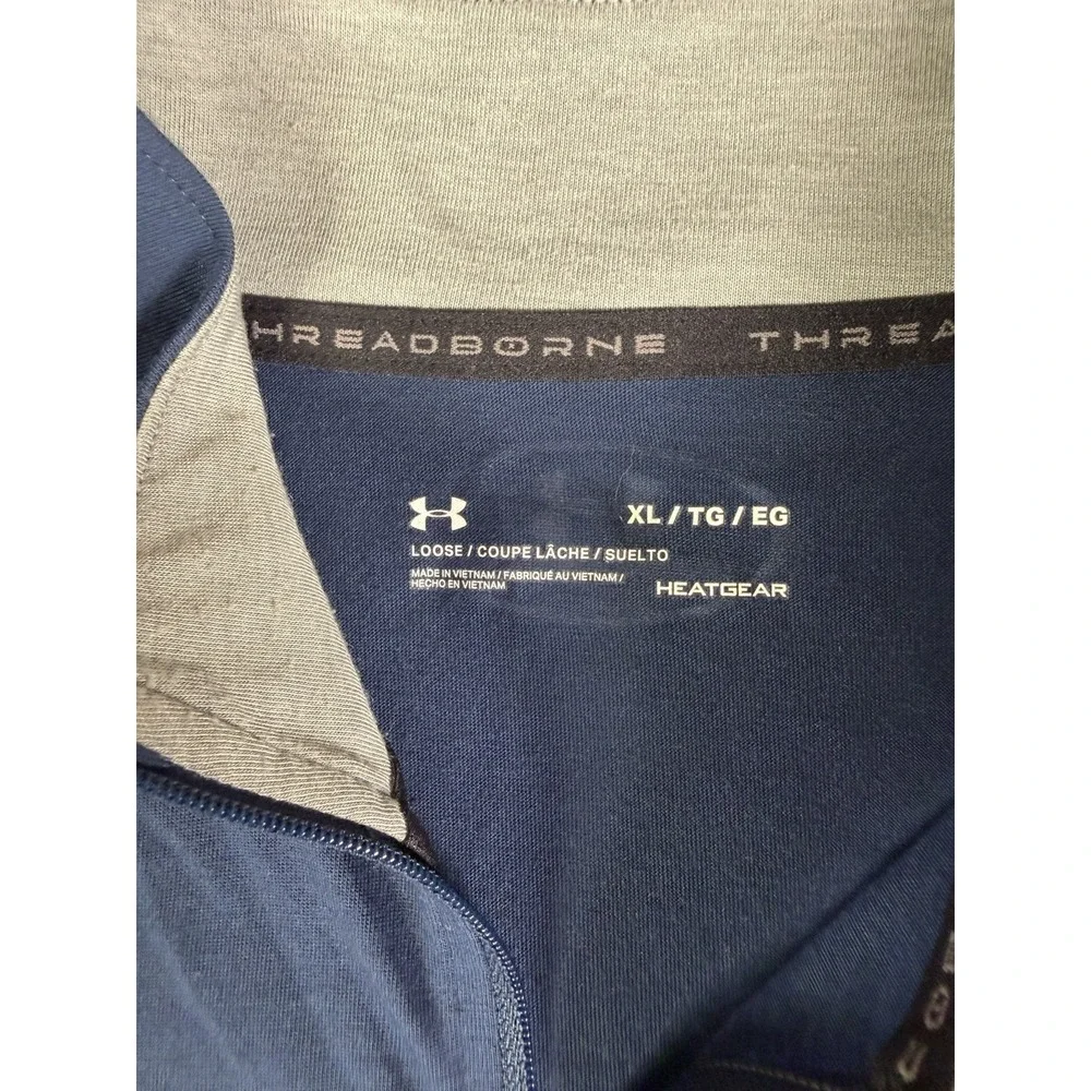 Under Armour Tactical 1/4 Zip Mens Size XL Navy Blue Performance Pullover Loose
