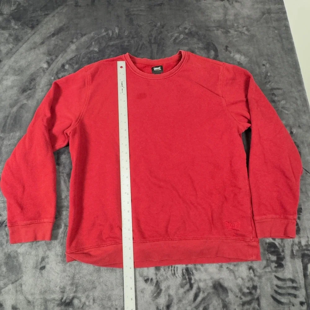 Everlast Sport Crewneck Sweatshirt Mens Large Red Fleece Pullover‎ 2547