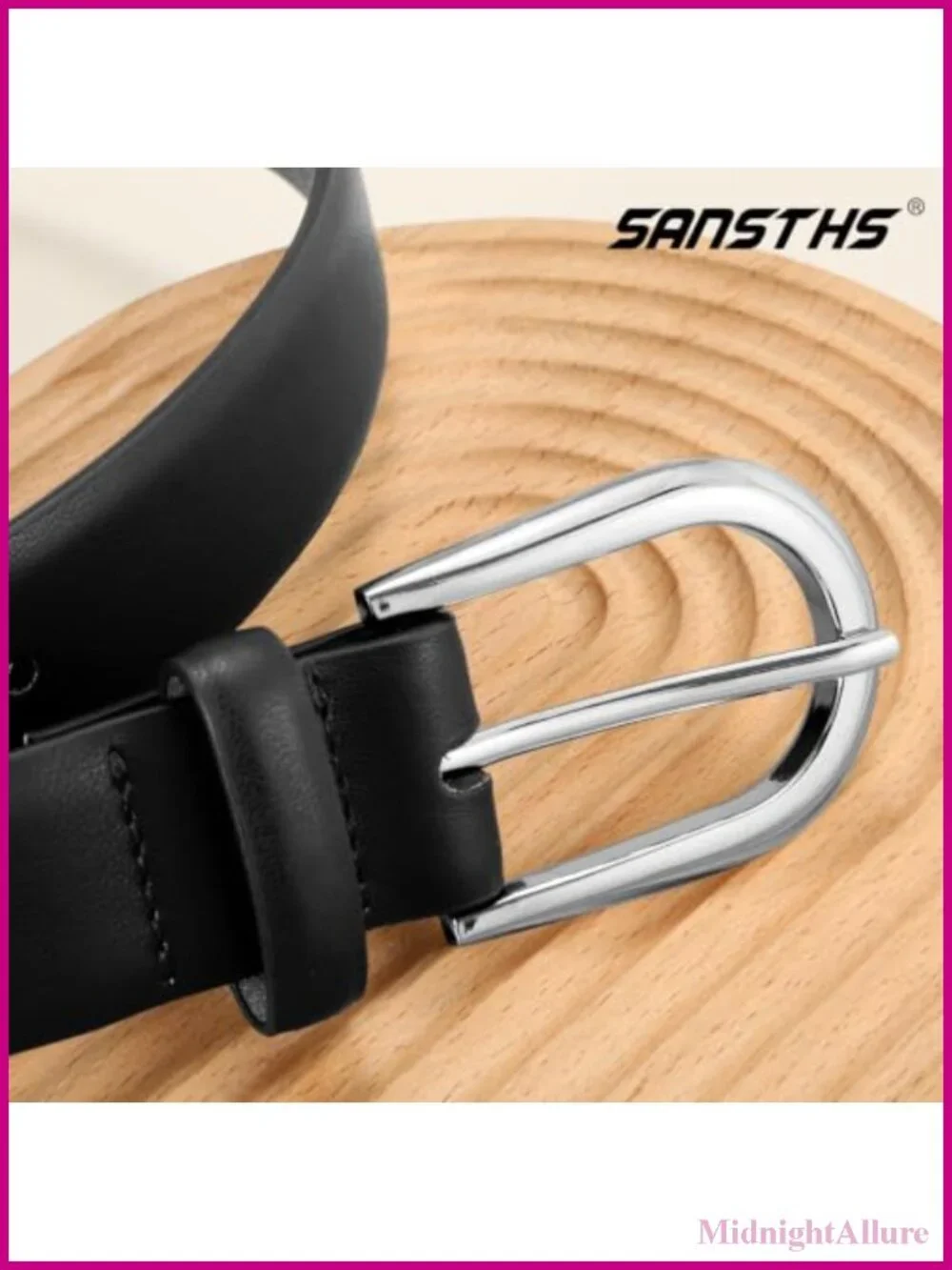 Women's Faux Leather Belt Solid Pin Buckle Adjustable Jeans Dress