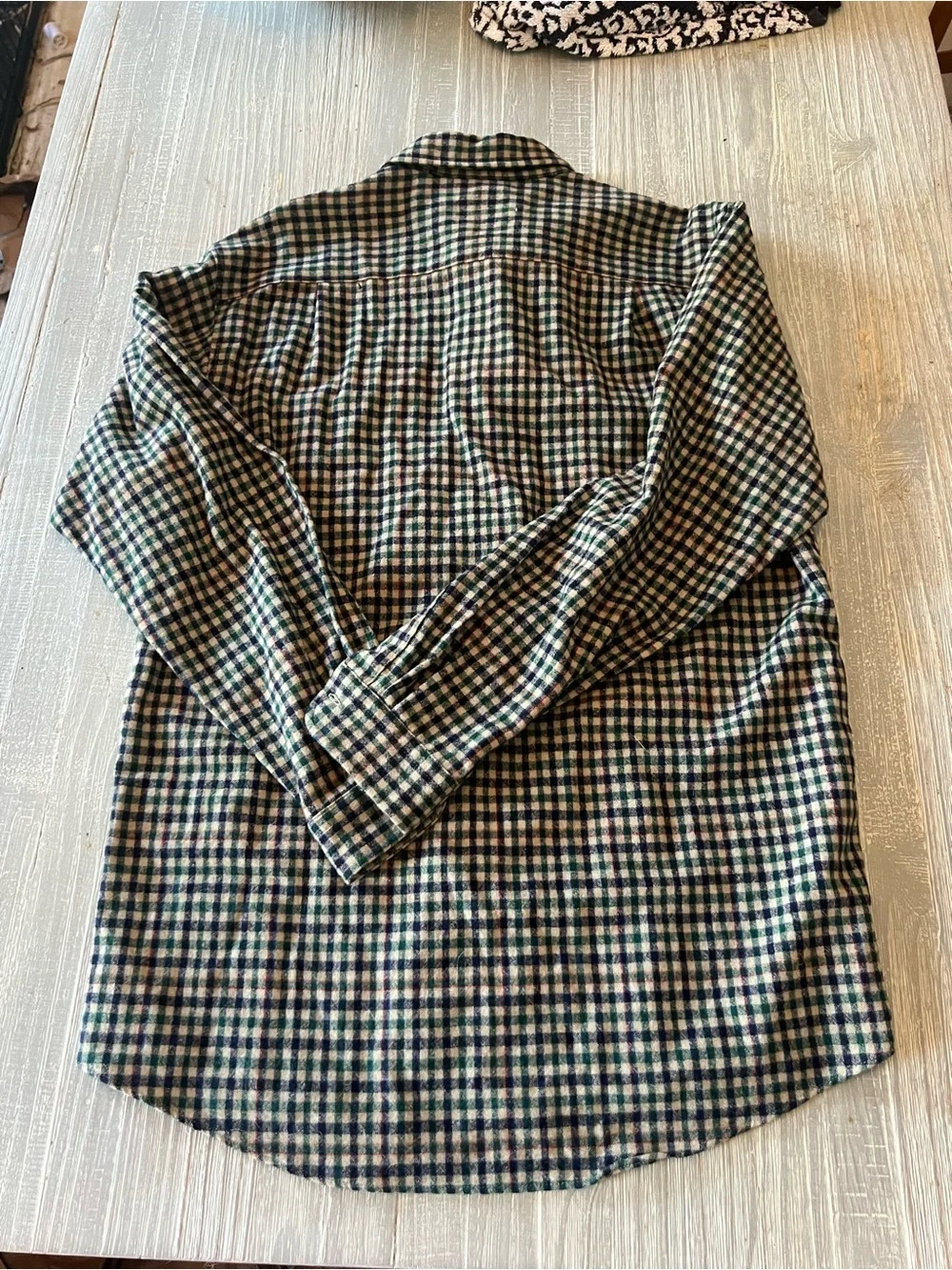 Pendleton Men’s Green, Brown & Cream Plaid Button-Down Shirt size L tall