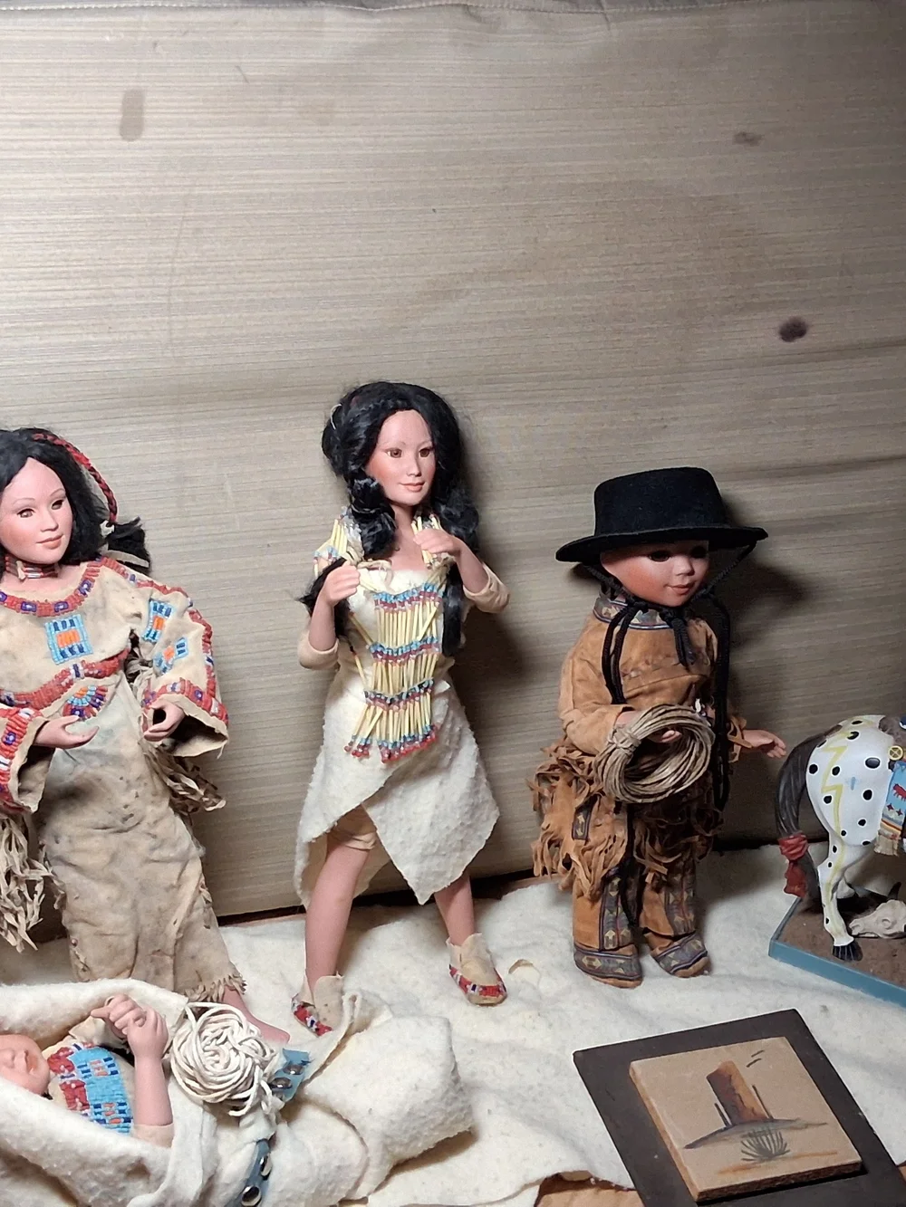 Handcrafted Kids Doll in Cream Outfit with Beaded Accents