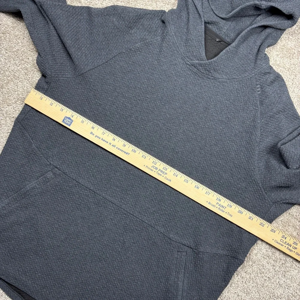 Lululemon At Ease Hoodie Mens Large Heathered Black Textured Knit LM3BF7S