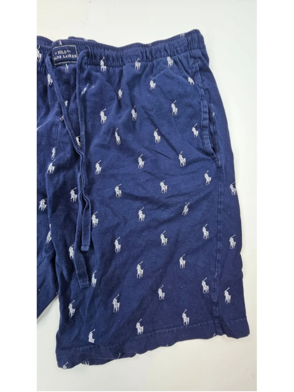Polo Ralph Lauren Mens All Over Pony Sleep Shorts Navy Cotton Lounge Pajama