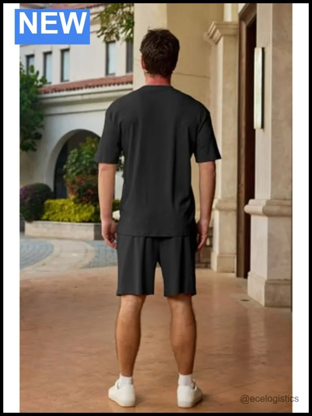 Men's 2 Piece Athletic Short Set Oversize T-Shirts Drawstring Tracksuit