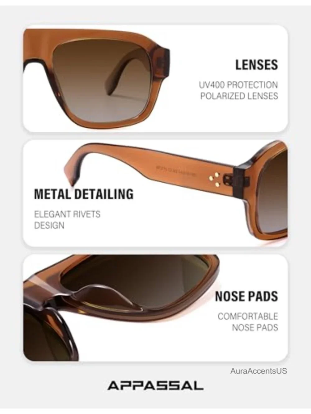 Oversized Polarized Aviator Sunglasses Full Frame UV400 Square
