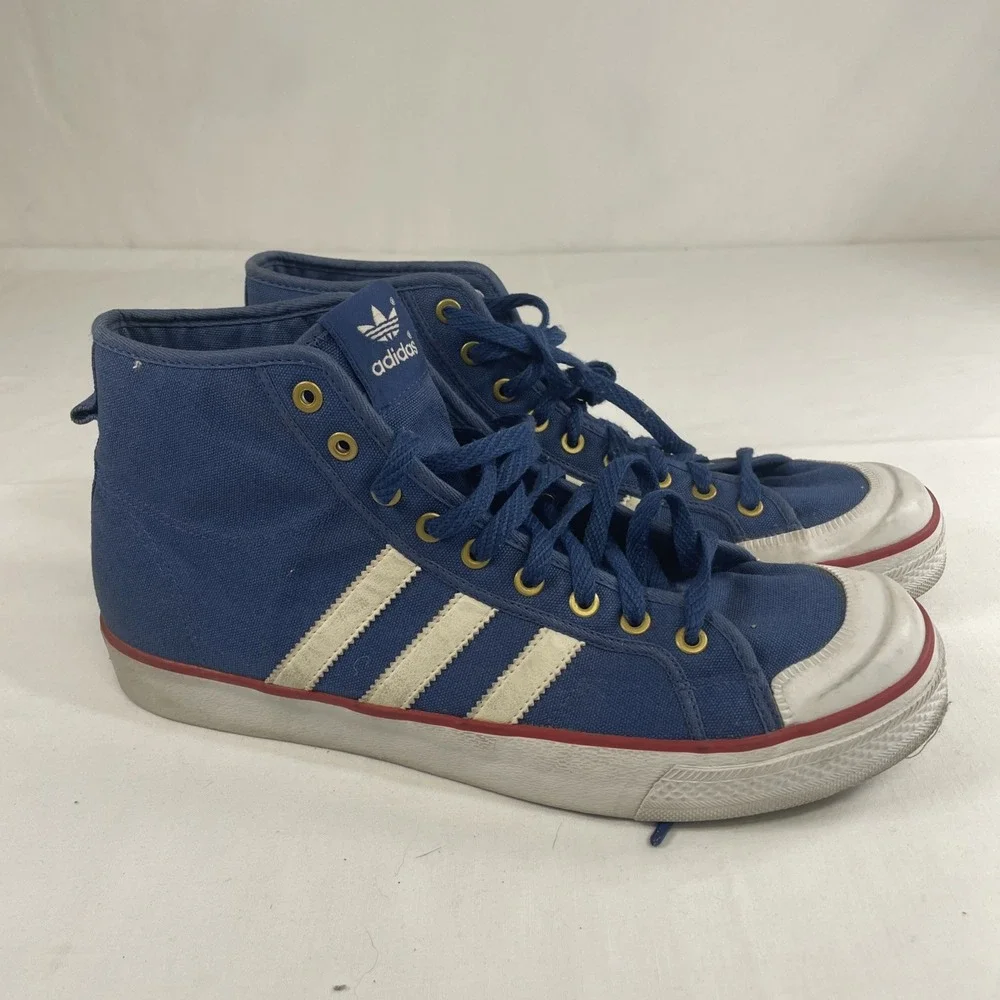 Adidas Nizza High Mid Royal Blue Men's US 11.5 Chukka Canvas Sneakers