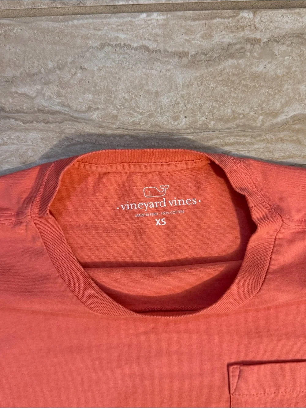 Vineyard Vines Coral Whale Long-Sleeve Shirt