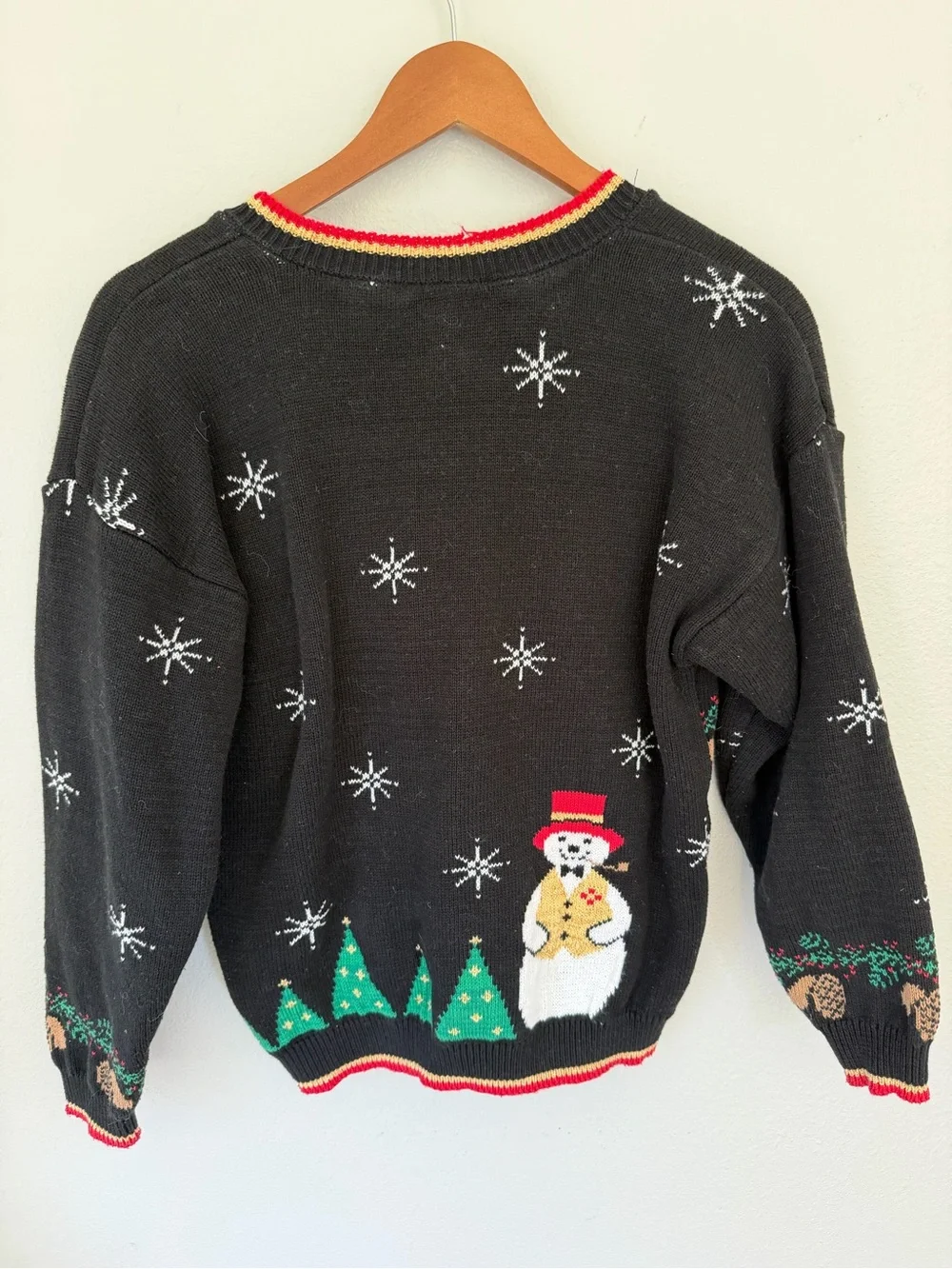 Vintage Sweater Loft Small Christmas Snowman Cardigan