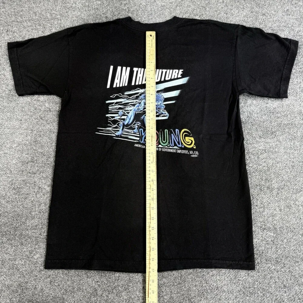 AFGE Local 3197 Union Made USA Mens Large Black Graphic T Shirt I Am The Future