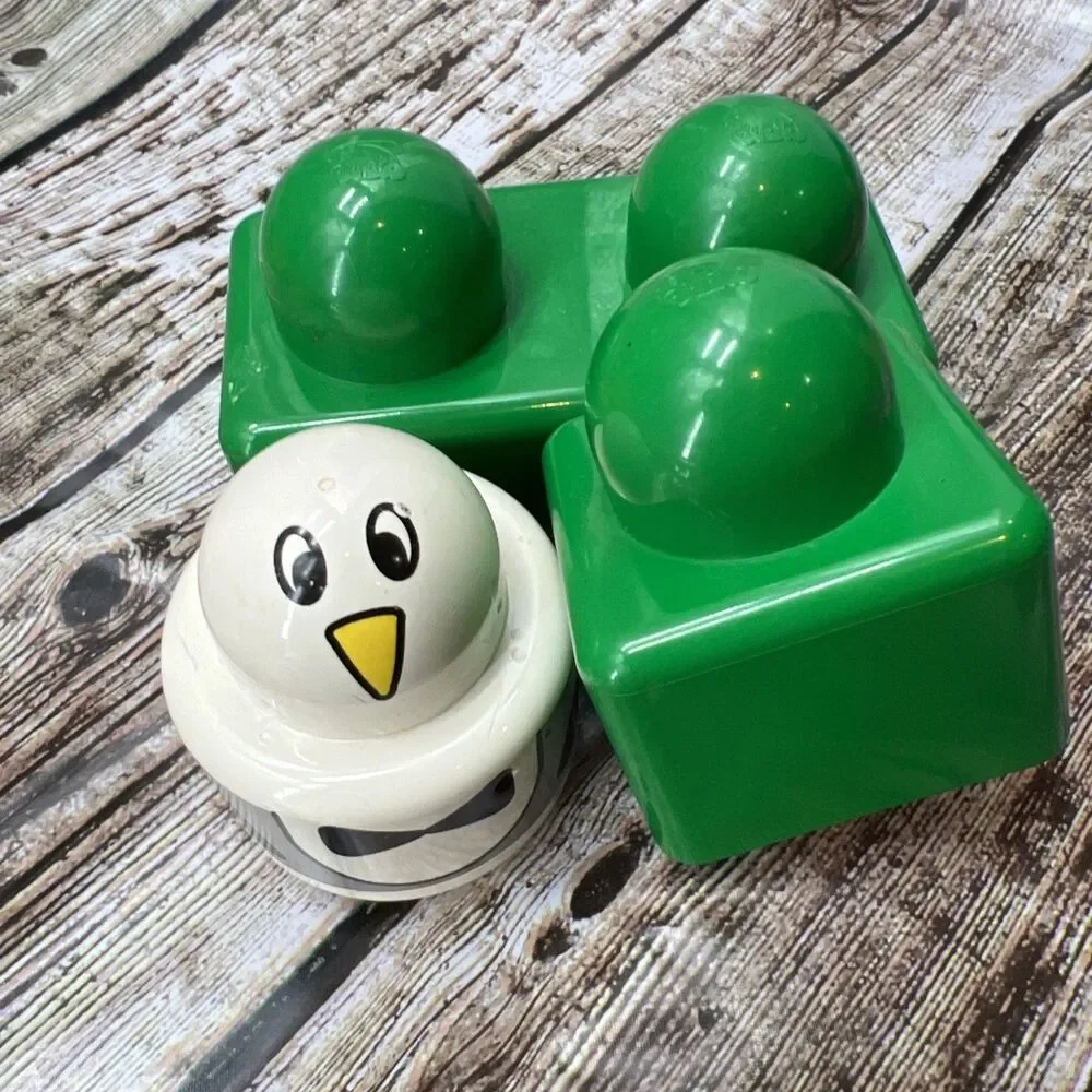 Vintage 3-Piece Lego Duplo Primo Toddler Baby Blocks Owl Rattle Lot