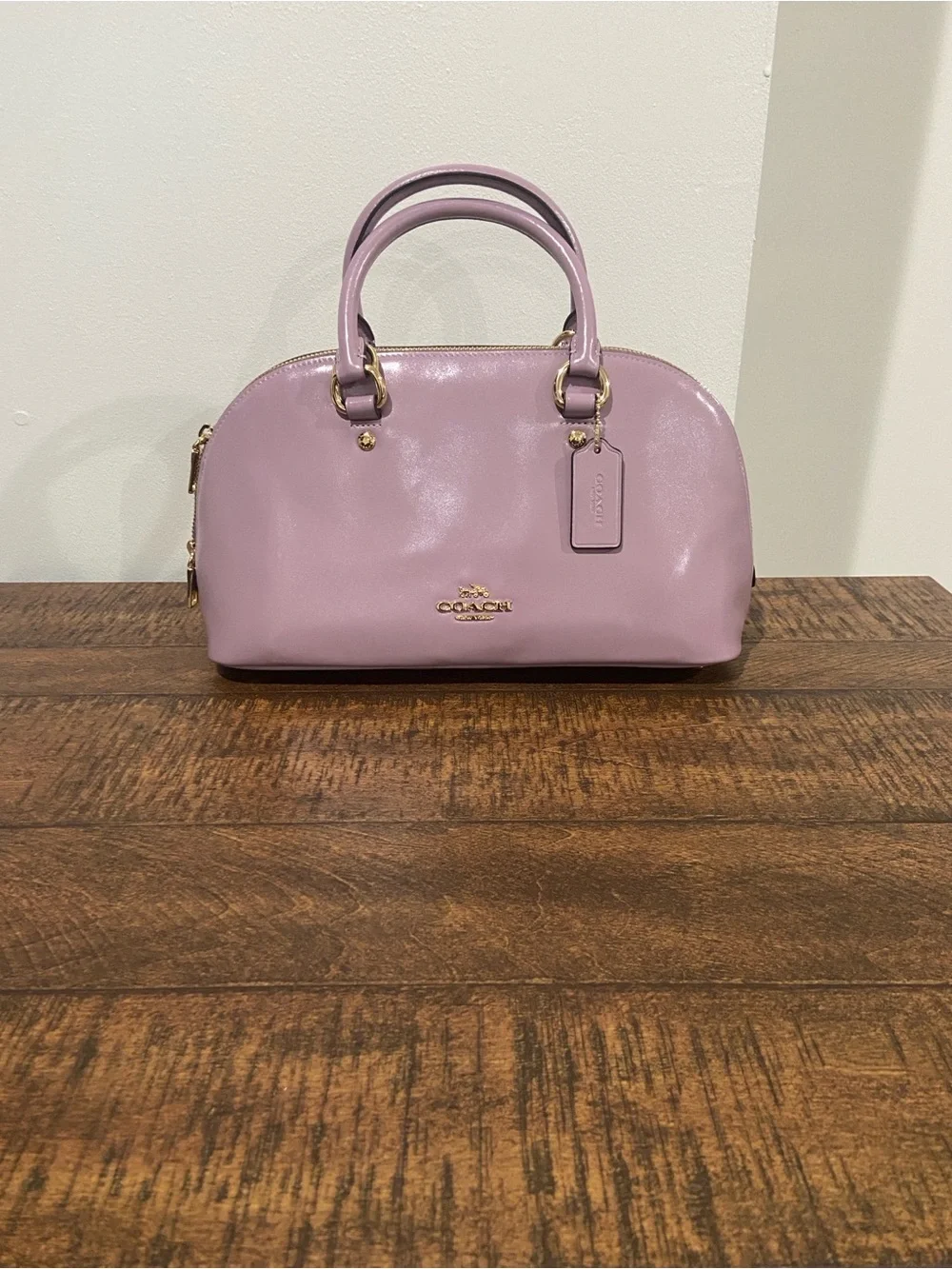 Coach Lara Satchel Bag Lilac/Gold