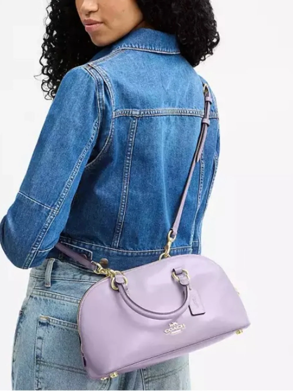 Coach Lara Satchel Bag Lilac/Gold