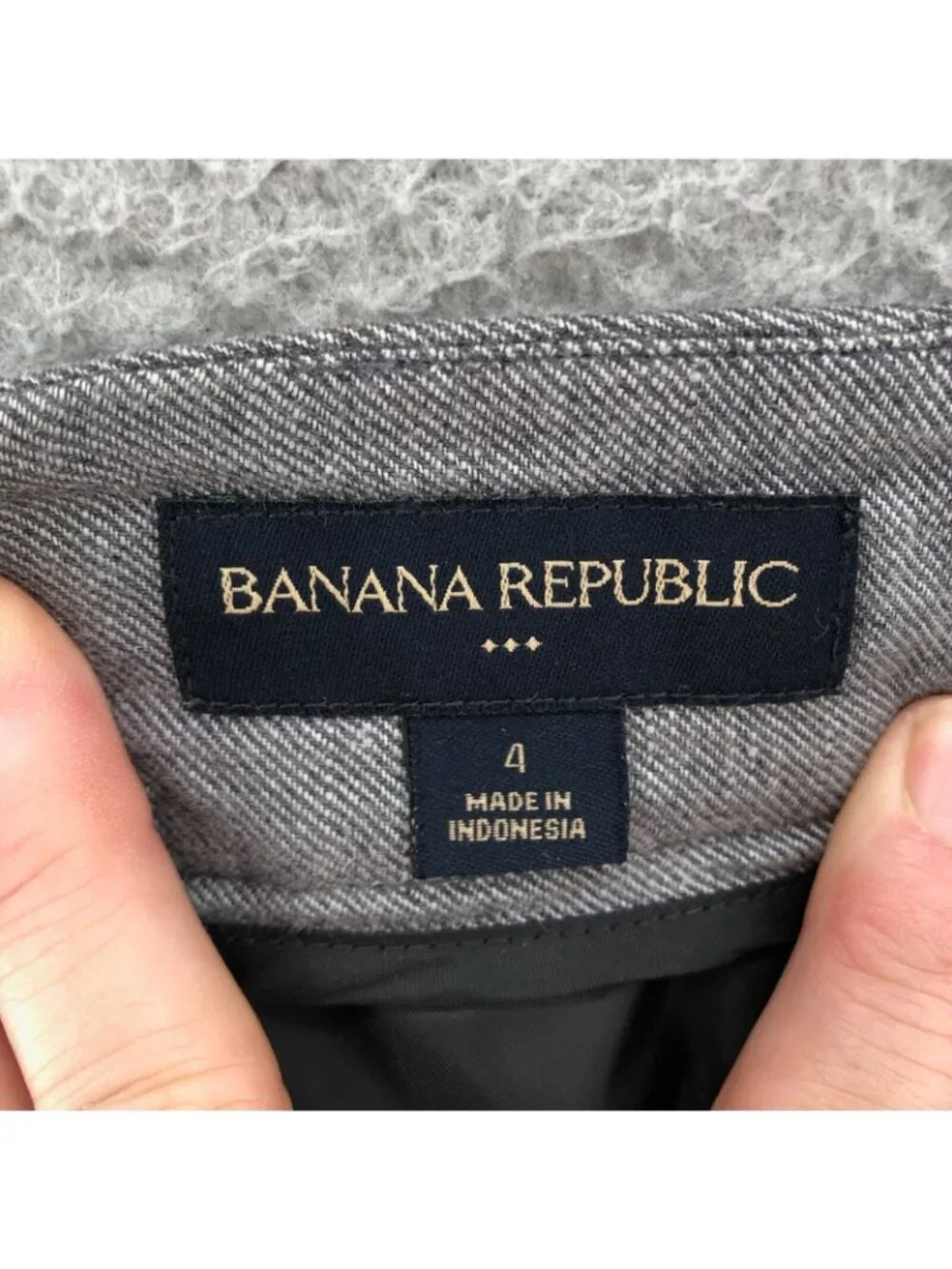 Banana Republic Skirt Womens 4 Gray Linen Cotton Blend Pencil Coin Pocket Career