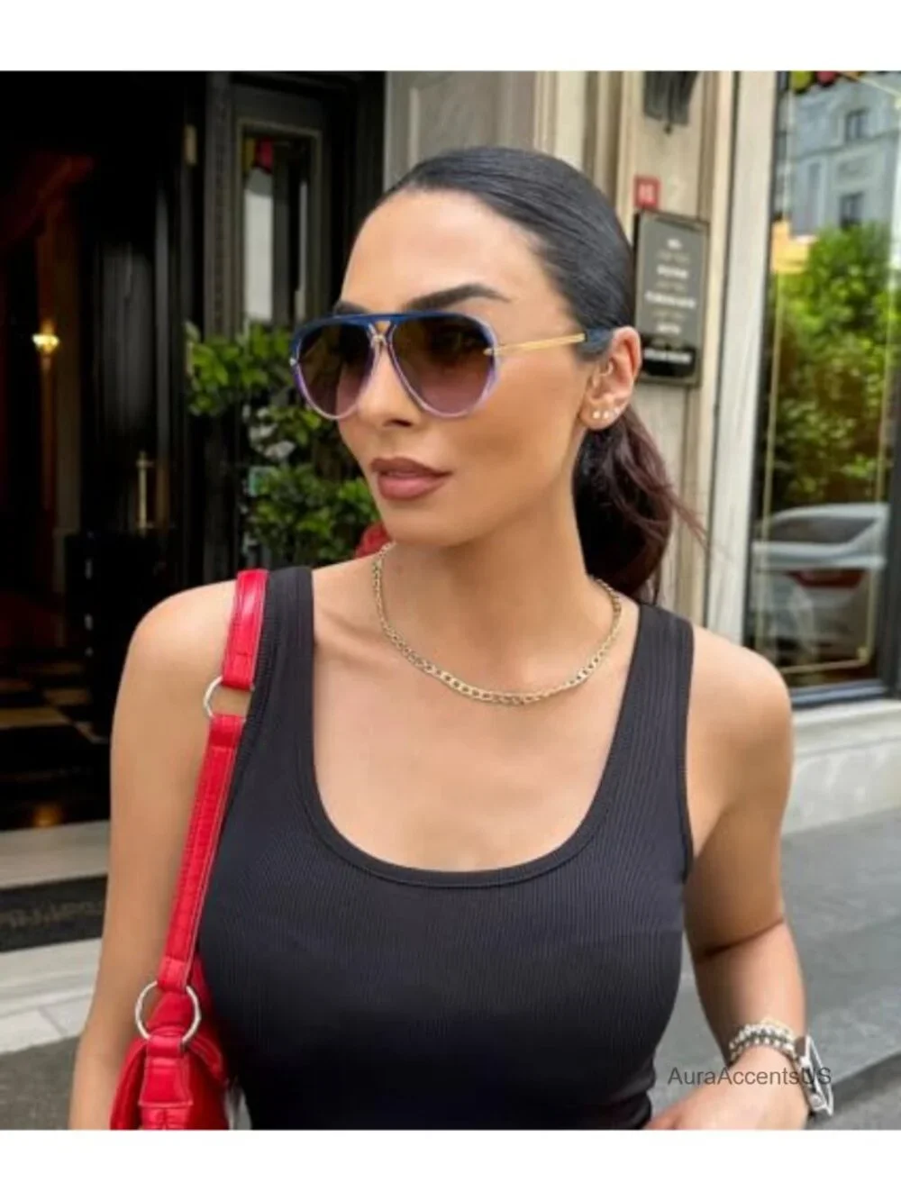 N/A oversized aviator
