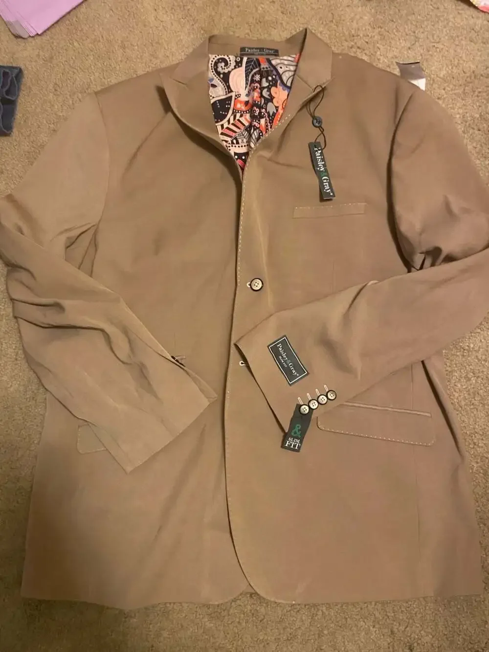 Paisley & Gray Slim Fit Sport Coat Size 50R Tan