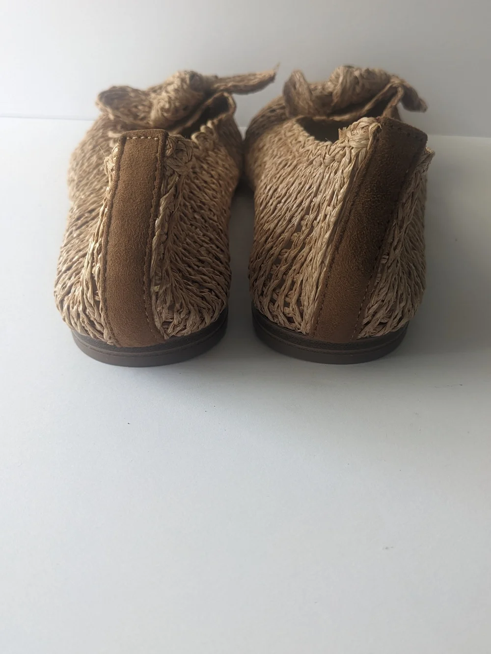 C. Est 1946 Braided Raffia Pointed Flats - Natural Tan 10